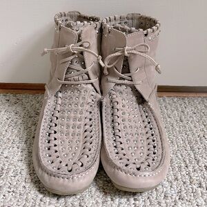 Sam Edelman Greige Studded Leather Booties